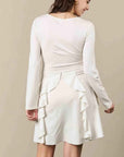 Bows 'n' Frills Flare Dress Almost White