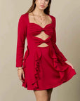 Bows 'n' Frills Flare Dress Red