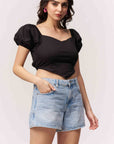 Strappy Cotton Top - Black