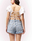 Strappy Cotton Top - White