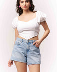 Strappy Cotton Top - White