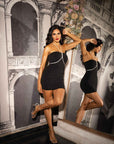 Crystal Halter Neck Mini Dress
