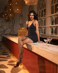Crystal Fringe Trim Bodycon Dress