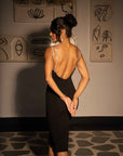Crystal Deep Back Midi Dress