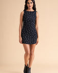 Classic Polka Dot Backless Mini Dress
