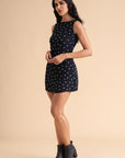 Classic Polka Dot Backless Mini Dress