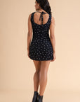 Classic Polka Dot Backless Mini Dress