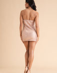Champagne Crystal Strapless Mini Dress