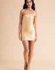 One Shoulder Sequin Bodycon Dress