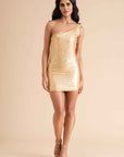 One Shoulder Sequin Bodycon Dress