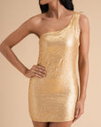 One Shoulder Sequin Bodycon Dress