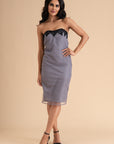 Bodycon Midi Dress With Lace Trim