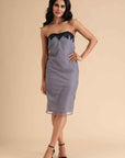 Bodycon Midi Dress With Lace Trim