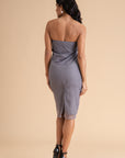 Bodycon Midi Dress With Lace Trim