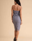 Bodycon Midi Dress With Lace Trim