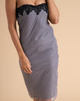 Bodycon Midi Dress With Lace Trim