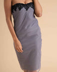 Bodycon Midi Dress With Lace Trim