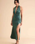 Halter Neck High Slit Gown