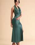 Halter Neck High Slit Gown