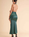Halter Neck High Slit Gown