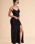 Midnight Mirage Sheer Panel Gown
