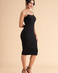 Crystal Deep Back Midi Dress