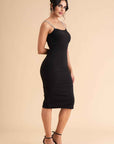 Crystal Deep Back Midi Dress