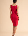 Tencel Bodycon Slip Dress In Red