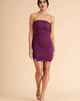 Plum Crush Strapless Mini Dress