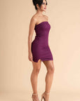 Plum Crush Strapless Mini Dress