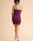 Plum Crush Strapless Mini Dress