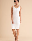 Tencel Bodycon Slip Dress In Cream