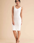 Tencel Bodycon Slip Dress In Cream