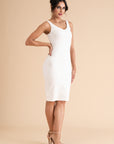 Tencel Bodycon Slip Dress In Cream