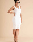 Tencel Bodycon Slip Dress In Cream