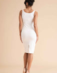 Tencel Bodycon Slip Dress In Cream
