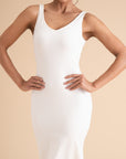 Tencel Bodycon Slip Dress In Cream
