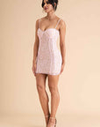 Blush Pink Lace Bustier Dress