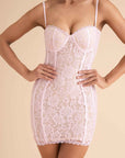 Blush Pink Lace Bustier Dress