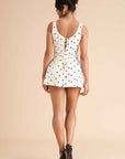 Polka Mini Lace-Up Dress