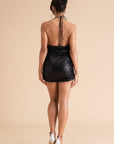 Shimmer Plunge Mini Dress