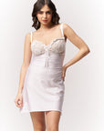 Lace Trim White Bodycon