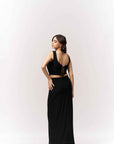 Two Piece Back Straps Maxi Dress
