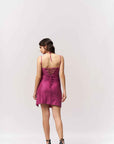 Strappy High Slit Purple Mini