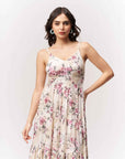 Printed Tiered Floor Length Dress