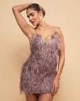 Lumière Feather Fringe Mini Dress