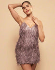 Lumière Feather Fringe Mini Dress