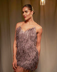 Lumière Feather Fringe Mini Dress
