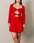 Bows 'n' Frills Flare Dress Red