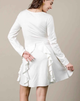 Bows 'n' Frills Flare Dress Almost White